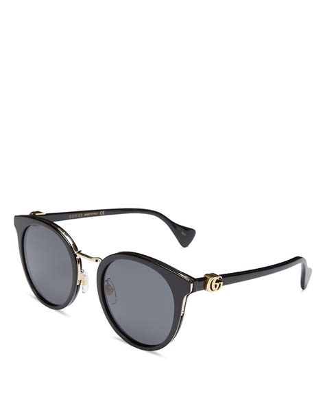 gucci round black sunglasses|Gucci 55mm round sunglasses.